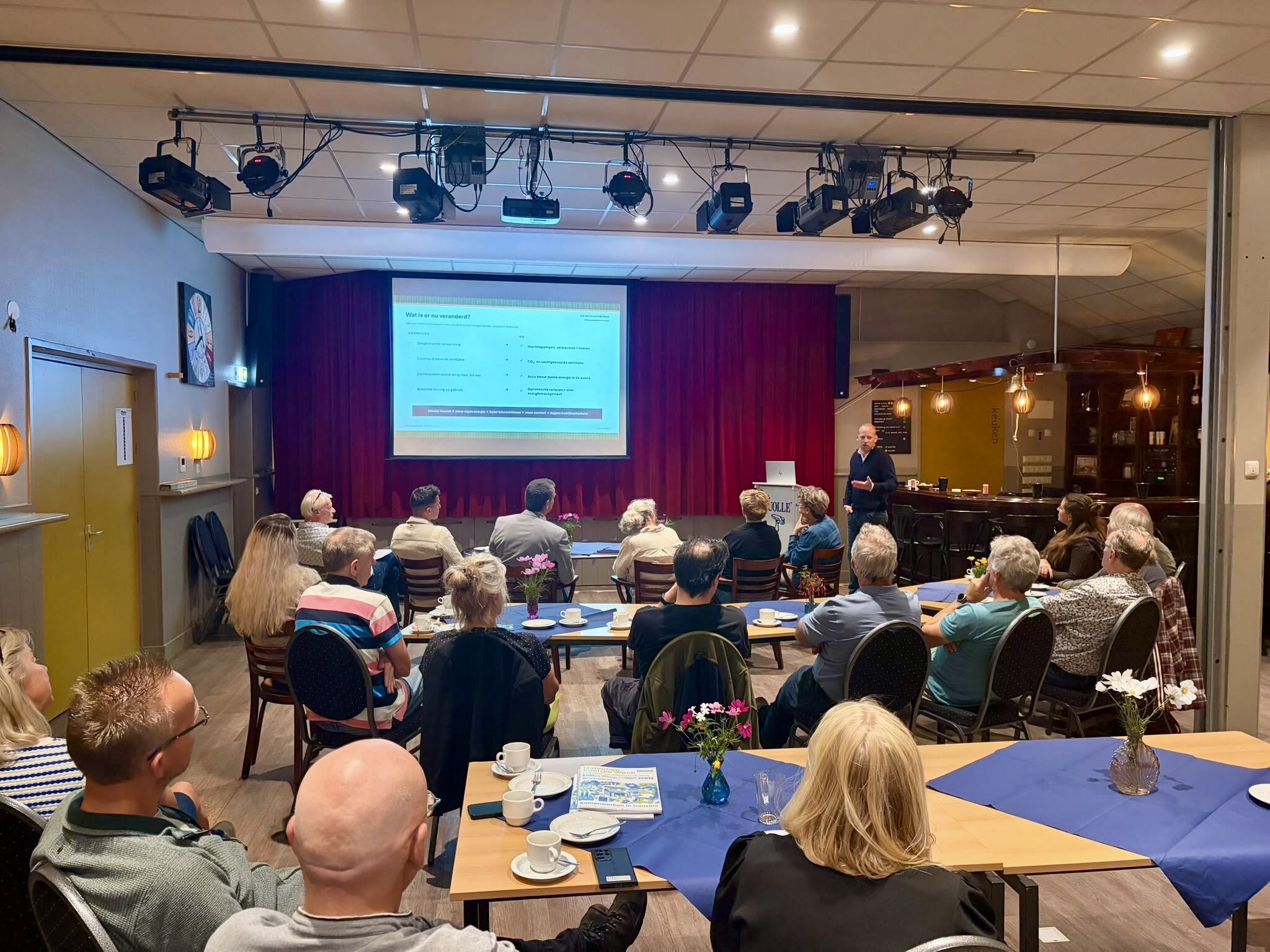 Presentatie over het verduurzamingsproject in Dorpshuis De Tuolle in Tersoal